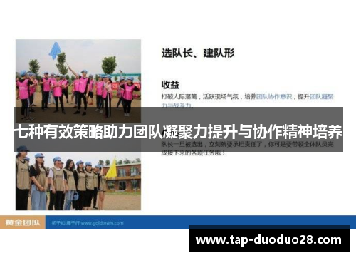 七种有效策略助力团队凝聚力提升与协作精神培养