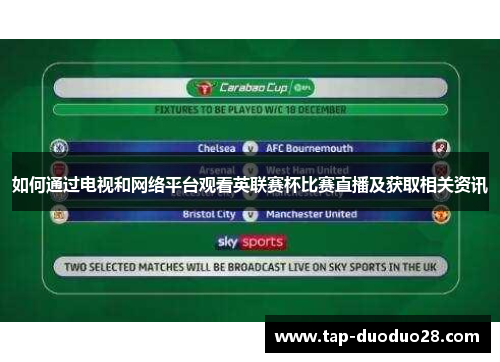 如何通过电视和网络平台观看英联赛杯比赛直播及获取相关资讯